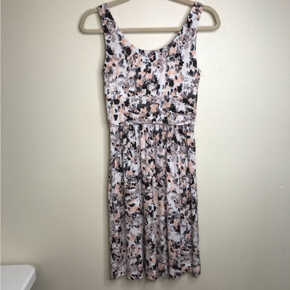 Soma Sleeveless Wrap Cumberbund Empire Waist Soft Rayon Peach Gray Dress XS - Picture 6 of 14